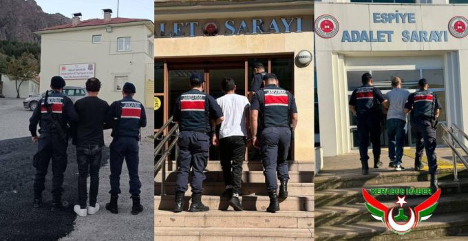 Jandarma’dan; Giresun ve İlçelerinde 7 Tutuklama